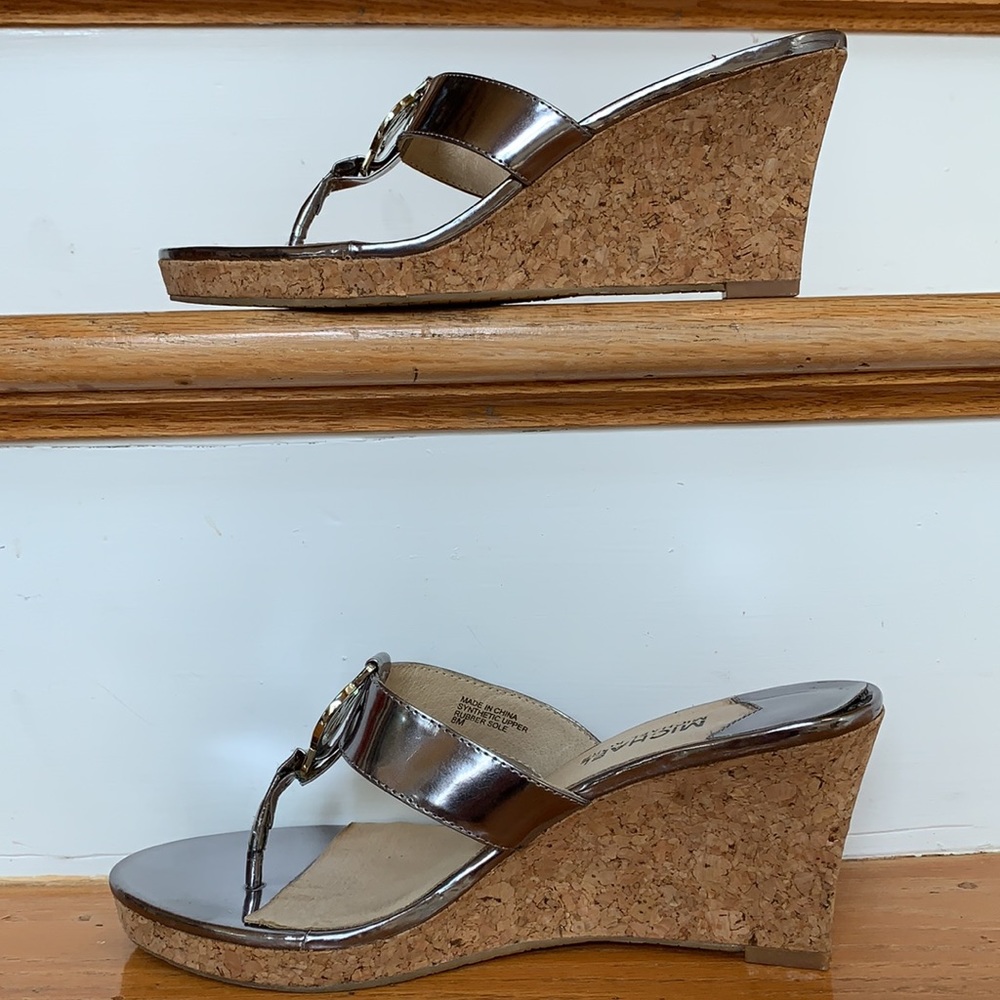 Michael Michael Kors logo thong wedge cork sandals - Picture 3 of 10